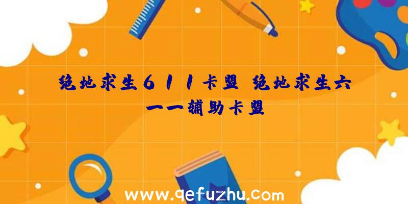 绝地求生611卡盟、绝地求生六一一辅助卡盟