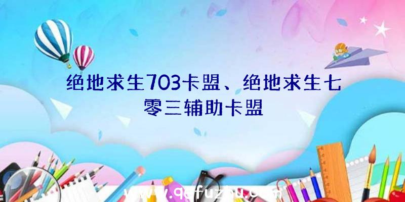 绝地求生703卡盟、绝地求生七零三辅助卡盟