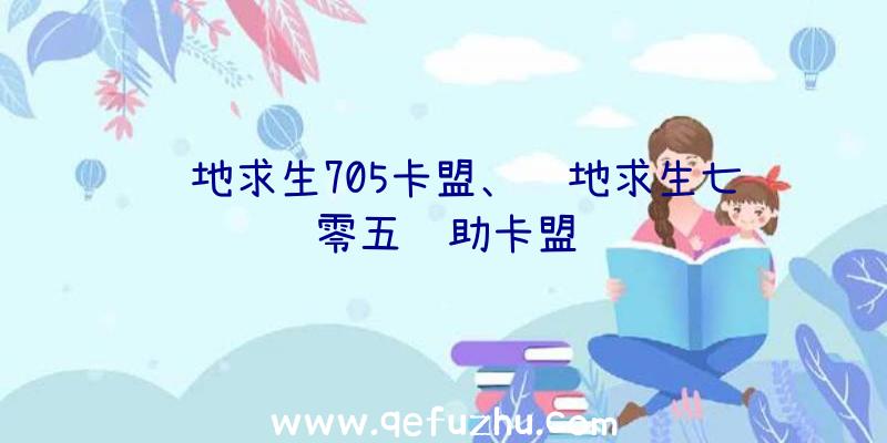 绝地求生705卡盟、绝地求生七零五辅助卡盟