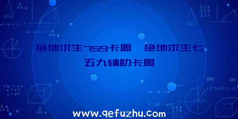 绝地求生759卡盟、绝地求生七五九辅助卡盟