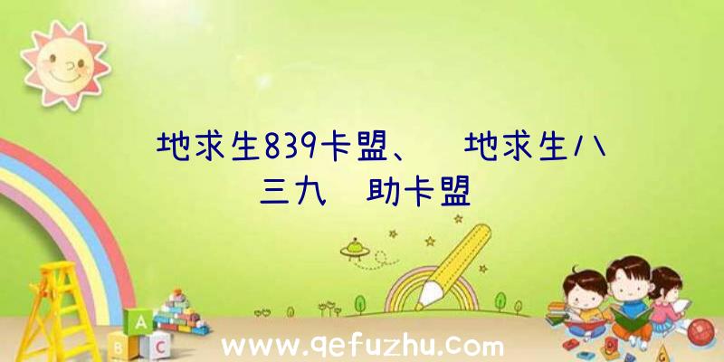 绝地求生839卡盟、绝地求生八三九辅助卡盟