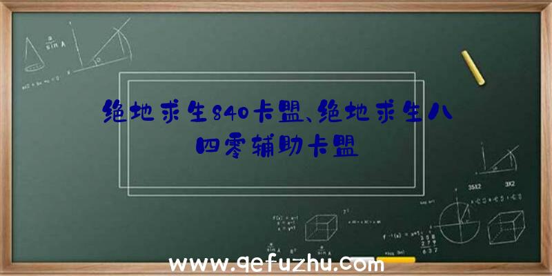 绝地求生840卡盟、绝地求生八四零辅助卡盟