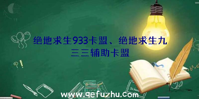 绝地求生933卡盟、绝地求生九三三辅助卡盟