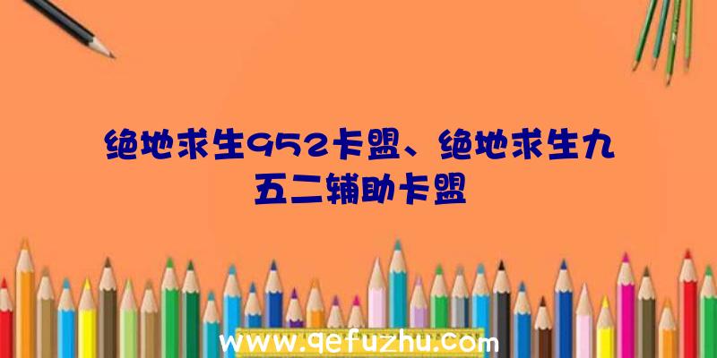 绝地求生952卡盟、绝地求生九五二辅助卡盟