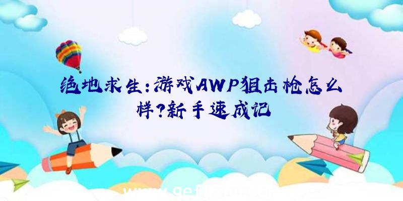 绝地求生:游戏AWP狙击枪怎么样？新手速成记