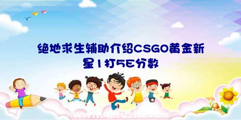 绝地求生辅助介绍CSGO黄金新星1打5E分数