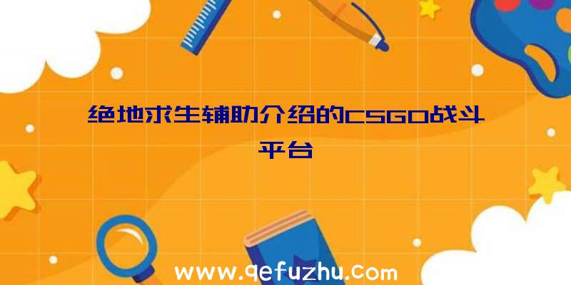 绝地求生辅助介绍的CSGO战斗平台