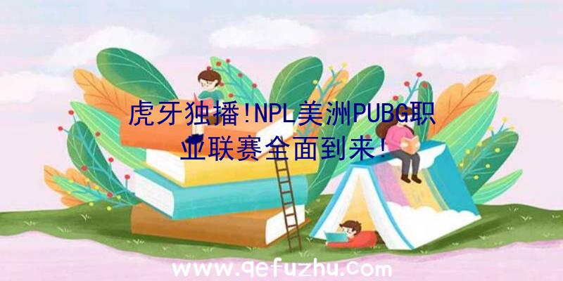 虎牙独播!NPL美洲PUBG职业联赛全面到来!