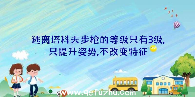 逃离塔科夫步枪的等级只有3级,只提升姿势,不改变特征