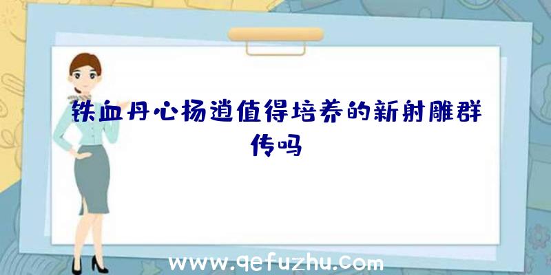 铁血丹心杨逍值得培养的新射雕群传吗？