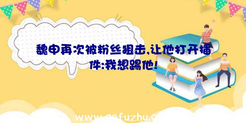 魏申再次被粉丝狙击,让他打开插件:我想踢他!